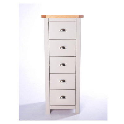 Cabinet Bits Argenta 5 Drawer Narrow Chest Of Drawers Chrome Cup Handle from B&Q