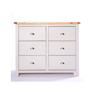 Cabinet Bits Argenta 6 Drawer Chest Of Drawers Chrome Cup Handle Grey