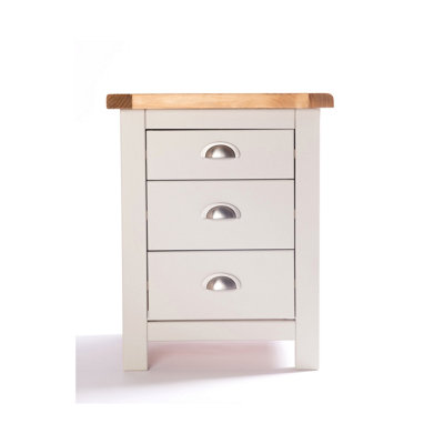 Cabinet Bits Argenta 3 Drawer Bedside Table Chrome Cup Handle from B&Q