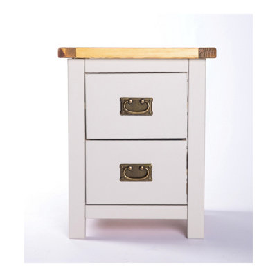 B&Q -  Argenta 2 Drawer Bedside Table Brass Drop Handle