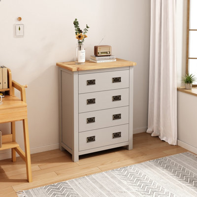 Cabinet Bits Argenta 4 Drawer Chest Of Drawers Bras Drop Handle Grey