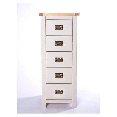 Cabinet Bits Argenta 5 Drawer Narrow Chest Of Drawers Bras Drop Handle from B&Q