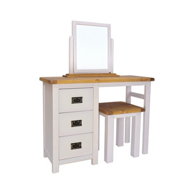 B&Q -  Argenta 3 Drawer Dressing Table Set Brass Drop Handle