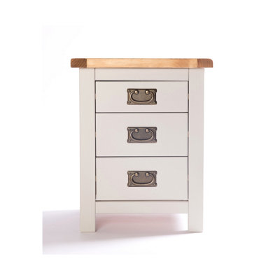 Cabinet Bits Argenta 3 Drawer Bedside Table Brass Drop Handle from B&Q