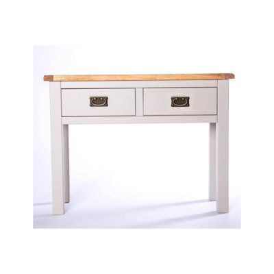 Cabinet Bits Argenta 2 Drawer Console Table Brass Drop Handle Light/Grey