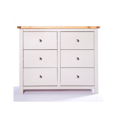 Cabinet Bits Argenta 6 Drawer Chest Of Drawers Chrome Knob Grey
