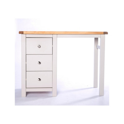 Cabinet Bits Argenta 3 Drawer Desk - Dressing Table Chrome Knob Light/Grey