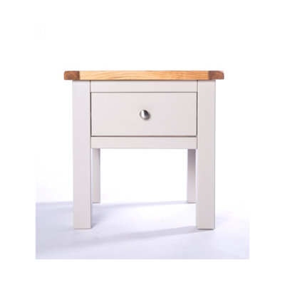 B&Q -  Argenta Light Grey 1 Drawer Side Table Satin Chrome Knob