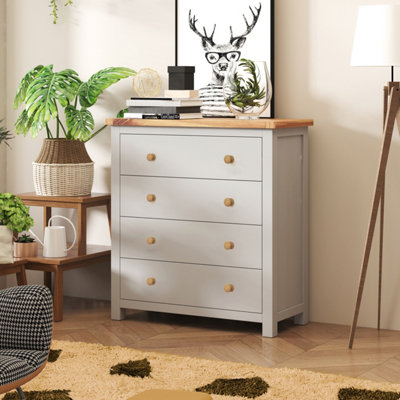 Cabinet Bits Argenta 4 Drawer Chest Of Drawers Wood Knob Grey