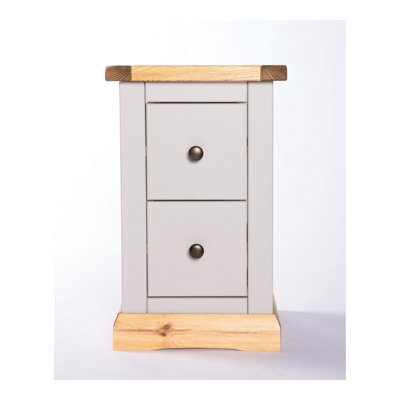 B&Q -  Bomporto 2 Drawer Petite Bedside Table Brass Knob