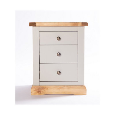 B&Q -  Bomporto 3 Drawer Bedside Table Brass Knob