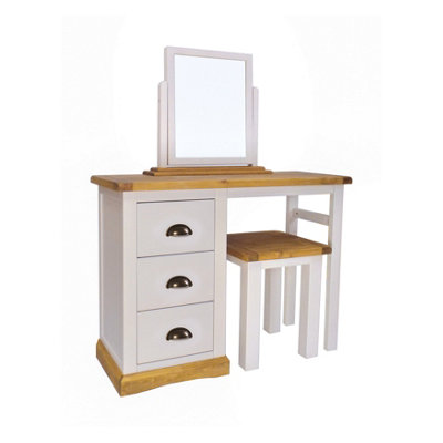 B&Q -  Bomporto 3 Drawer Dressing Table Set Brass Cup Handle