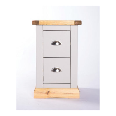 B&Q -  Bomporto 2 Drawer Petite Bedside Table Chrome Cup Handle