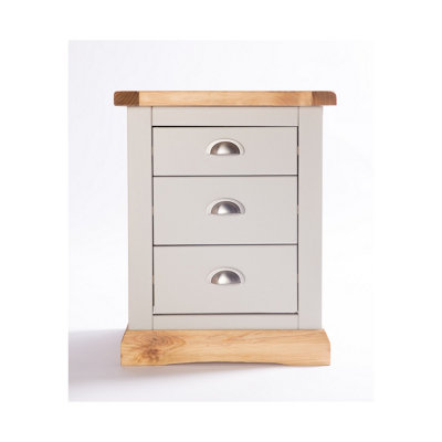B&Q -  Bomporto 3 Drawer Bedside Table Chrome Cup Handle