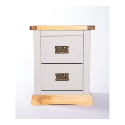 Rackhams Light/Grey Bomporto 2 Drawer Bedside Table - Image 4