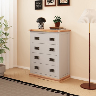 B&Q -  Bomporto 4 Drawer Chest Of Drawers Bras Drop Handle