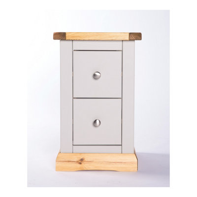 B&Q -  Bomporto 2 Drawer Petite Bedside Table Chrome Knob