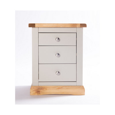 B&Q -  Bomporto 3 Drawer Bedside Table Chrome Knob