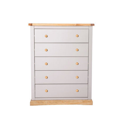 B&Q -  Bomporto 5 Drawer Chest Of Drawers Wood Knob