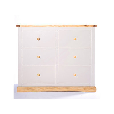 Cabinet Bits Bomporto 6 Drawer Chest Of Drawers Wood Knob Grey