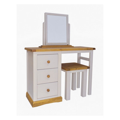 B&Q -  Bomporto 3 Drawer Dressing Table Set Wood Knob