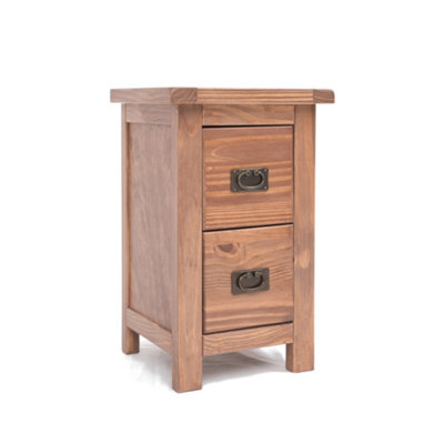 B&Q -  Padua 2 Drawer Petite Bedside Table Brass Drop Handle