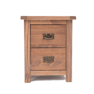 Cabinet Bits Padua 2 Drawer Bedside Table Brass Drop Handle from B&Q