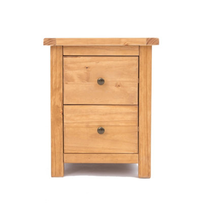 Cabinet Bits Lugo 2 Drawer Bedside Table Brass Knob
