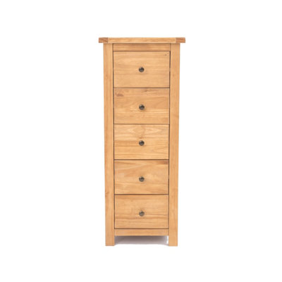 Cabinet Bits Lugo 5 Drawer Narrow Chest Of Drawers Brass Knob from B&Q