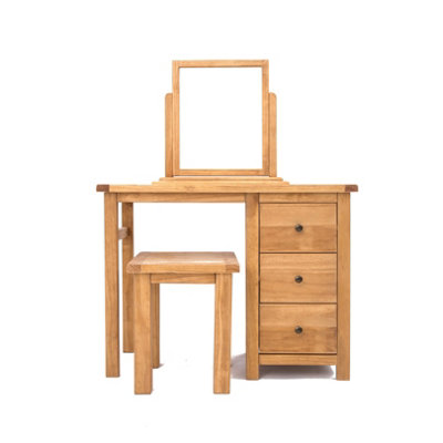 B&Q -  Lugo 3 Drawer Dressing Table Set Brass Knob