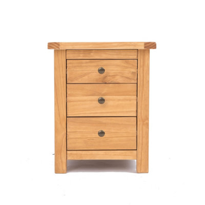 B&Q -  Lugo 3 Drawer Bedside Table Brass Knob