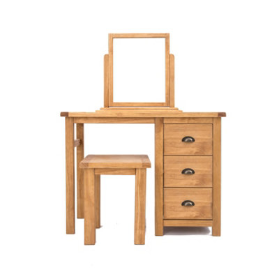 B&Q -  Lugo 3 Drawer Dressing Table Set Brass Cup Handle