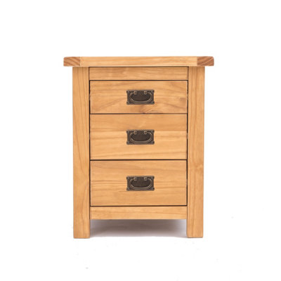 B&Q -  Lugo 3 Drawer Bedside Table Brass Drop Handle