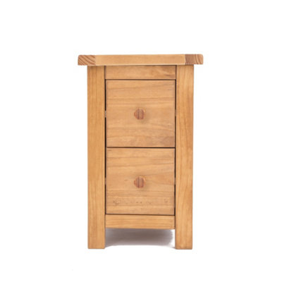Cabinet Bits Lugo 2 Drawer Petite Bedside Table Wood Knob