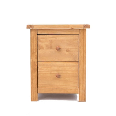 Cabinet Bits Lugo 2 Drawer Bedside Table Wood Knob