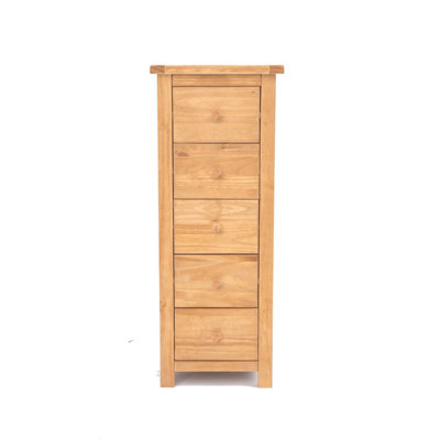 Cabinet Bits Lugo 5 Drawer Narrow Chest Of Drawers Wood Knob from B&Q