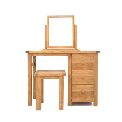 B&Q -  Lugo 3 Drawer Dressing Table Set Wood Knob