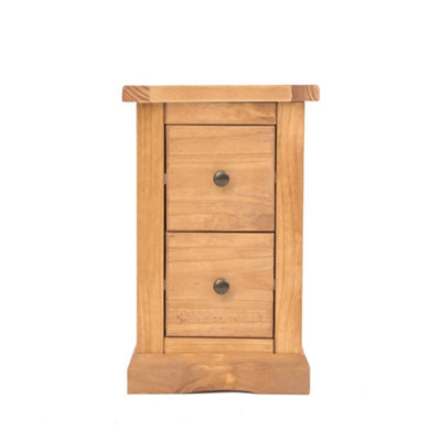 Rackhams Light/Brown Lucca 2 Drawer Petite Bedside Table - Image 4