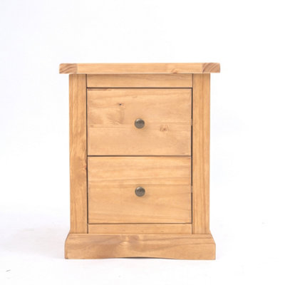 B&Q -  Lucca 2 Drawer Bedside Table Brass Knob