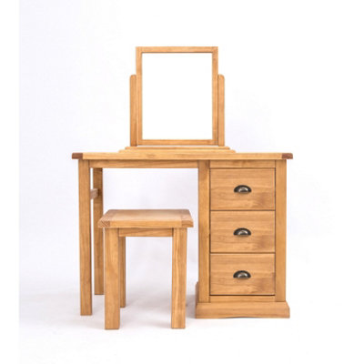 B&Q -  Lucca 3 Drawer Dressing Table Set Brass Cup Handle