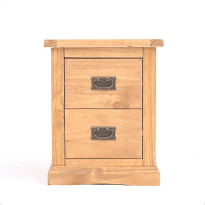 Rackhams Light/Brown Lucca 2 Drawer Bedside Table - Image 4