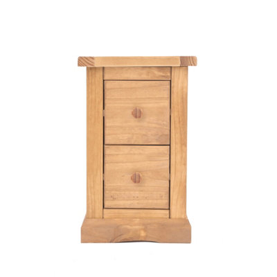 B&Q -  Lucca 2 Drawer Petite Bedside Table Wood Knob