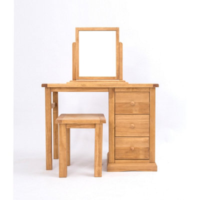 B&Q -  Lucca 3 Drawer Dressing Table Set Wood Knob