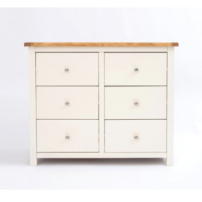 Cabinet Bits Maggiori 6 Drawer Chest Of Drawers Chrome Knob White