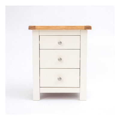 B&Q -  Maggiori 3 Drawer Bedside Table Chrome Knob