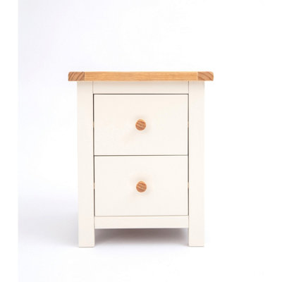 B&Q -  Maggiori 2 Drawer Bedside Table Wood Knob