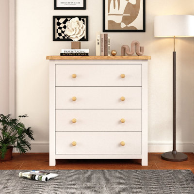 Cabinet Bits Maggiori 4 Drawer Chest Of Drawers Wood Knob White