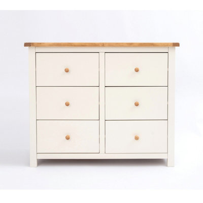 Cabinet Bits Maggiori 6 Drawer Chest Of Drawers Wood Knob White