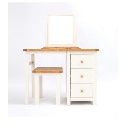 B&Q -  Maggiori 3 Drawer Dressing Table Set Wood Knob