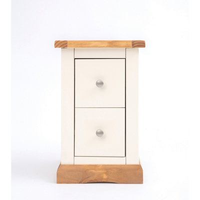 B&Q -  Trevi 2 Drawer Petite Bedside Table Chrome Knob